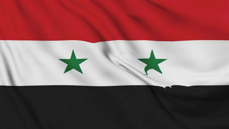 Syria flag waving animation 3 min loop 4k stock