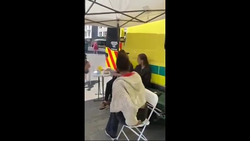 UK pop up jab clinic confrontation truly astounding