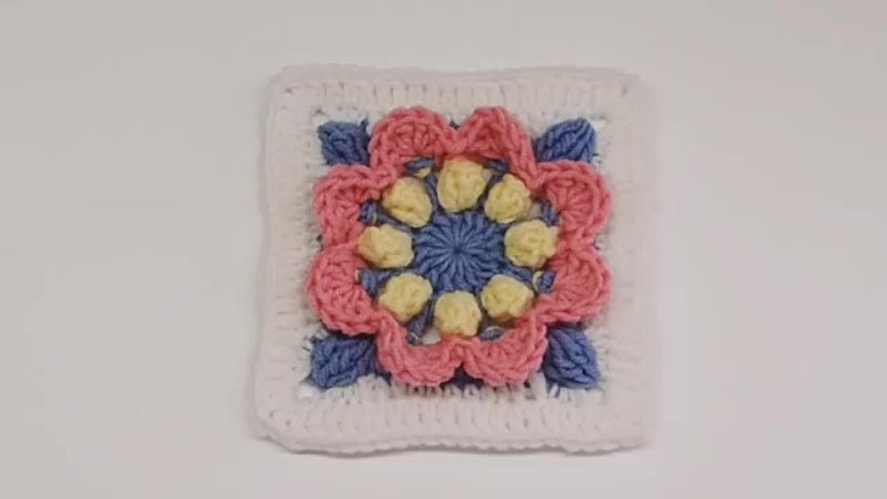 3d floral granny square flower square for baby girl blanket crochet square