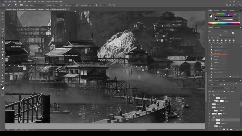 5-Japanese-Stilt-City-Photoshop-Paintover-Image-1