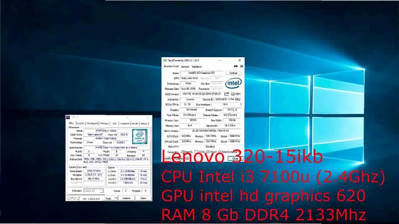 Lenovo IP320 15 IKB i3 7100 U + intel hd graphics 620 low settings 720p in 40