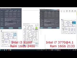 Intel i3 9100f vs i7 3770@4.1Ghz + (gtx 970) High (Low) settings 720p1080p in 35 games