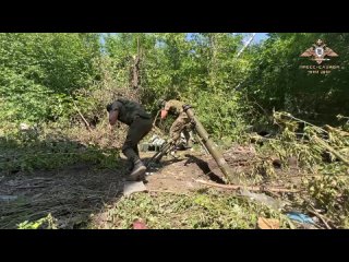 Расчёты миномётов НМ ДНР подавляют вражескую артиллерию у н.п. Пески