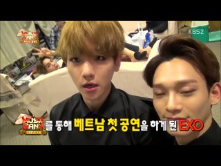 150408 EXO Music Bank in Hanoi (Vietnam) EXO VCR with Baekhyun, Chen, Sehun (Kai cameo)