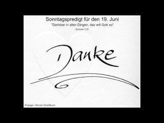 Sonntagspredigt für den 19. Juni