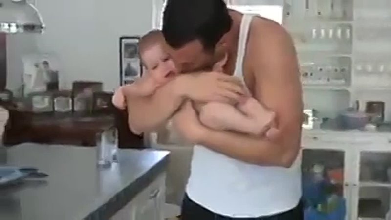 Dad Kisses His daughter in a Funny way