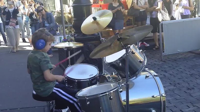 Young Jagger Alexander seen here busking at the Rocks Market in 