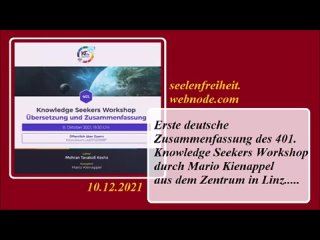 1. deutsche Zusammenfassung des 401. Knowledge Seekers Workshop