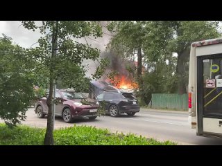 Пожар на улице Урицкого г. Архангельск