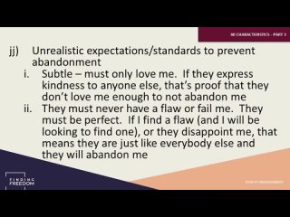 60 Characteristics of Complex Trauma - Part 3 60 - Fear of Abandonment