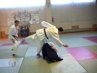 Продвинутый формат тренировки техник свободного стиля Ёсинкан айкидо от атак одного или двух противников.