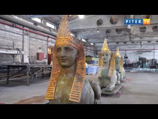 Как проходит реставрация сфинксов с Египетского моста