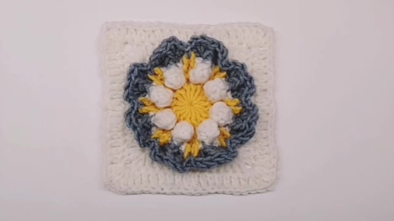 Crochet 3d Flower Granny Square