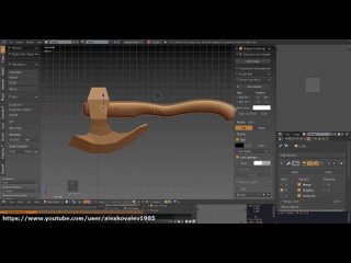 [Алексей Ковалев] Battle hatchet. Modeling and sculpting in Blender/Моделинг и скульптинг боевого топора в Blender