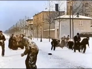 125 year old snowball fight in Lyon, France, 1897