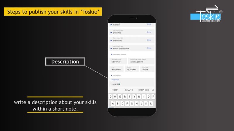 how to register and update skills in toskie
