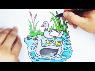Как нарисовать утки для детей