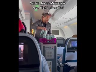 Удивился бы, увидев Аквамена в качестве бортпроводника? 😜 (видео)