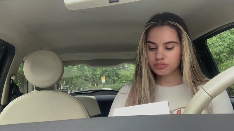 ASMR In my car (random) with a quick face