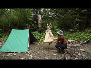 Cook Borsch 19th century on Double Bushcraft Fire _ Nature Chair _ Solo wilderne