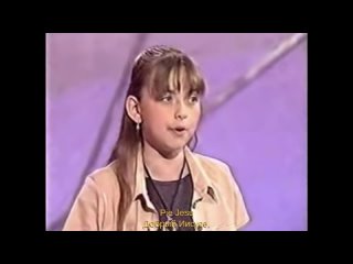 Шарлотта Чарч, в 11 лет, на шоу Джонатана Росса “Большие-большие таланты“ (“Big Big Talent Show“), 1997 г.