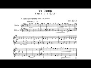 Béla Bartók - 44 Duos for Two Violins, Sz. 98