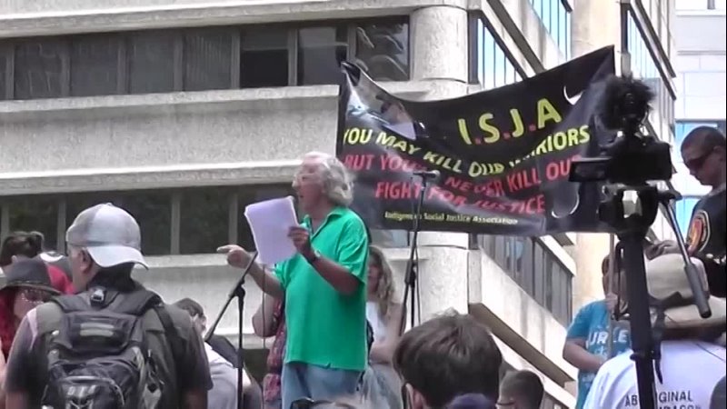 75 John Pilger speaking at the 2016 Invasion Day Sydney March