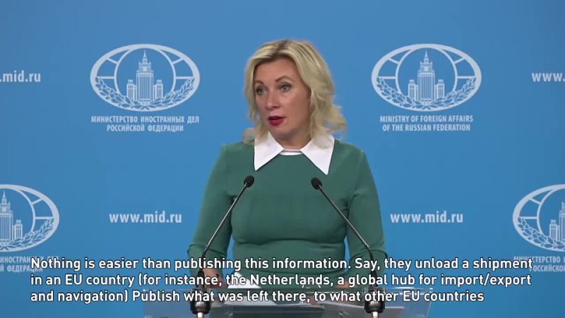 Maria Zakharova speaks on the grain shipments scheme, the collective Wests Media narrative turned out to be a