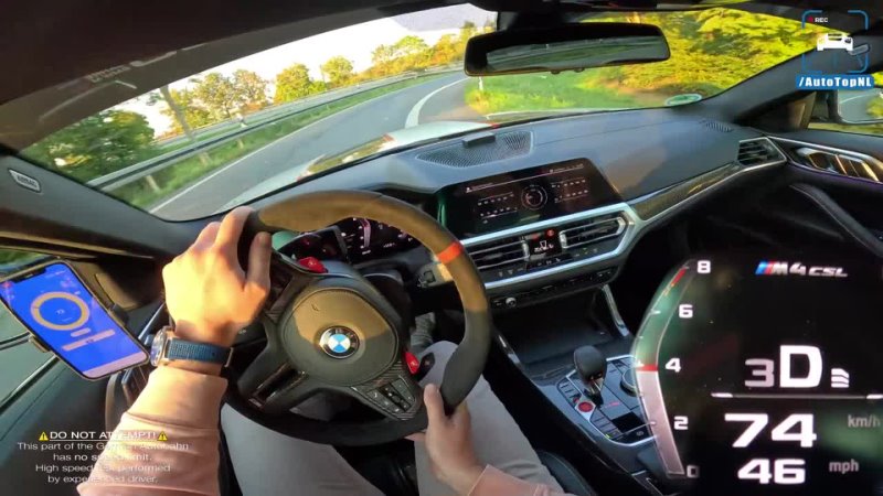 Auto Top NL BMW M4 CSL 300km, h on Autobahn NO SPEED