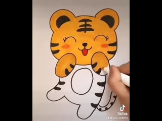 Рисуем тигренка с детками