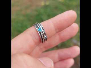 Серебряное кольцо с апатитами “Море волнуется“, на заказ