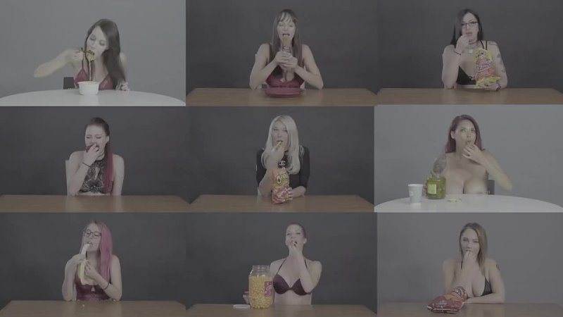 Porn Stars Eating; Lexi Luna Swallows a Hot Pickle ASMR Topless Girls