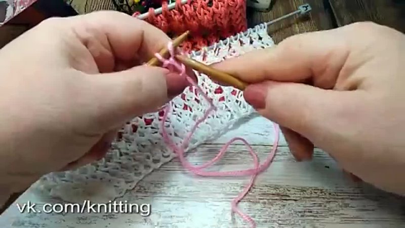 Узор спицами. Простой ажур. Knitting pattern. Simple