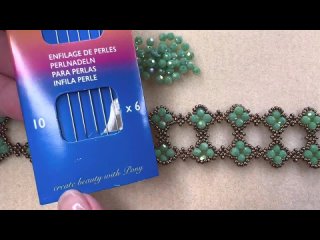 Bronze  Green Beaded Bracelet 💎 #beadingtutorial #beading