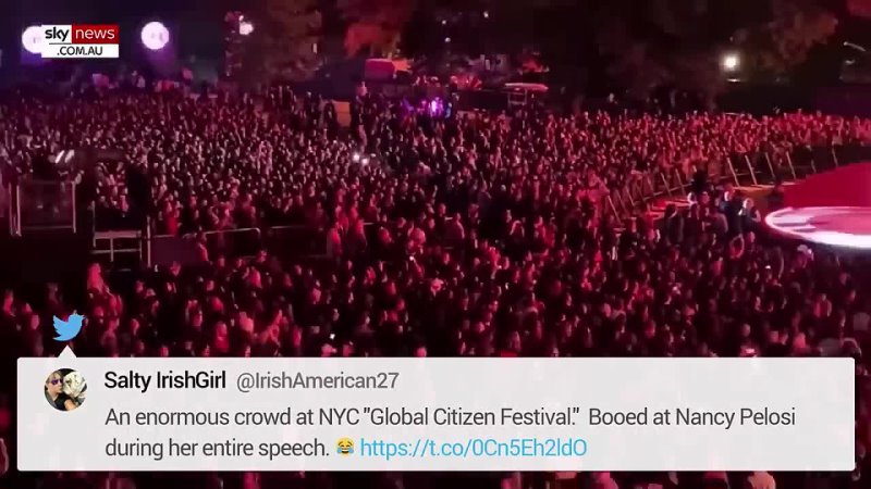 Nancy Pelosi savagely booed during NYC Global Citizen