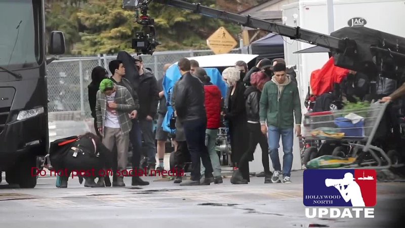 Joseph Morgan, Brenton Thwaites, Anna Diop and other Titans cast filming in Toronto.