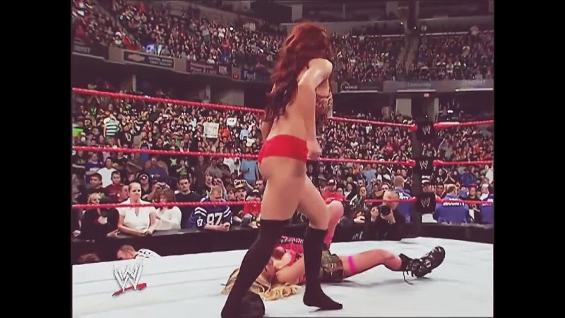 women wrestling stripped Bra Panties match Melina vs Candice Michelle