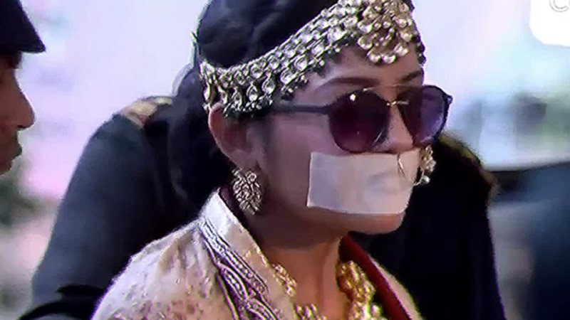 Gagged in sunglasses