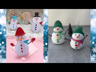 СНЕГОВИКИ⛄ - персонажи новогодних сказочных историй. Зимние поделки для детей и родителей.