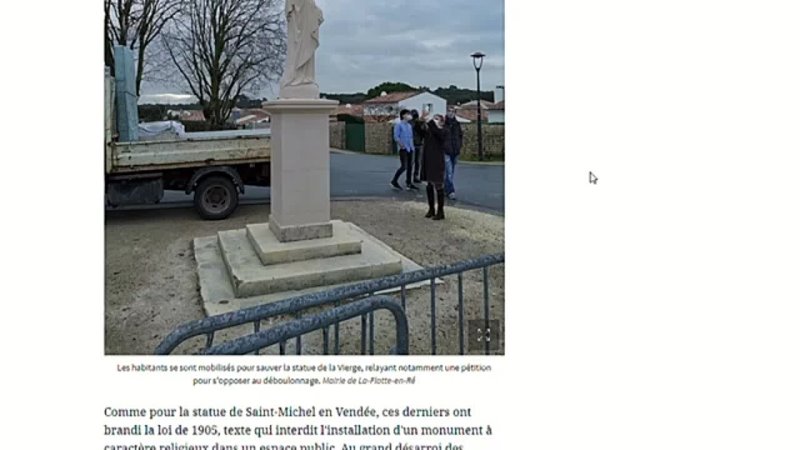 Ils veulent déboulonner une statue de la Vierge sur l'île de Ré