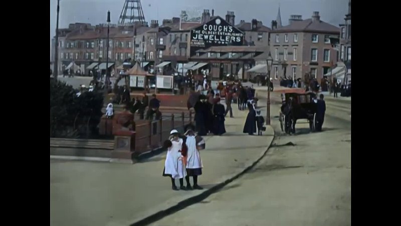 50fps, colorized (1901) Panoramic View of the Morecambe Sea