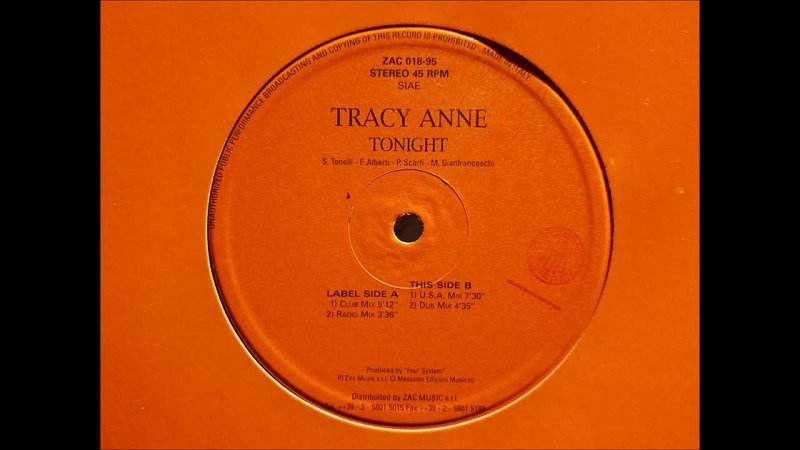 TRACY ANNE TONIGHT ( RADIO MIX)