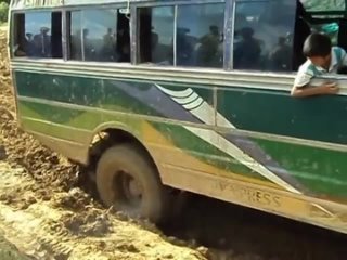 Bus stuck in Muddy road in Nepal(Deadliest way of Gorkha Nepal)
