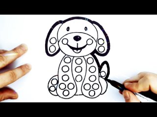 Собачка POP IT - учимся рисовать простые рисунки