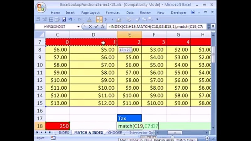 Lookup series 11 INDEX MATCH functions Two 2 Way