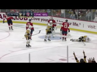 Sidney Crosbys hammer drive deflects into the net off of Evgeni Malkin, injuring Malkin in the process - - LetsGoPens