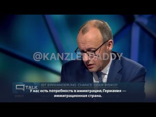 Председатель ХДС Фридрих Мерц озвучил в шоу Welt Talk то, что мы и так подозревали: Немеция не готова к цунами из мигрантов.