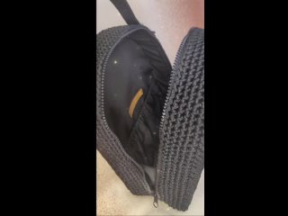Вязаный рюкзак в черном цвете