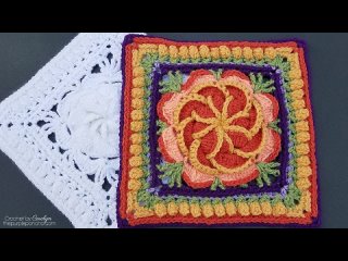 How To Crochet Pinwheel Flower Square