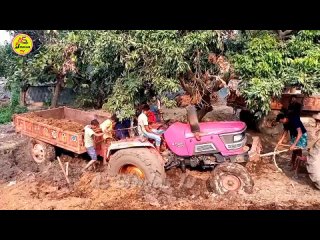 Mohindra Arjun 555 Di Stuck Mud Puling By Mohindra tractor   275 Di warking video   As Bindas Tv